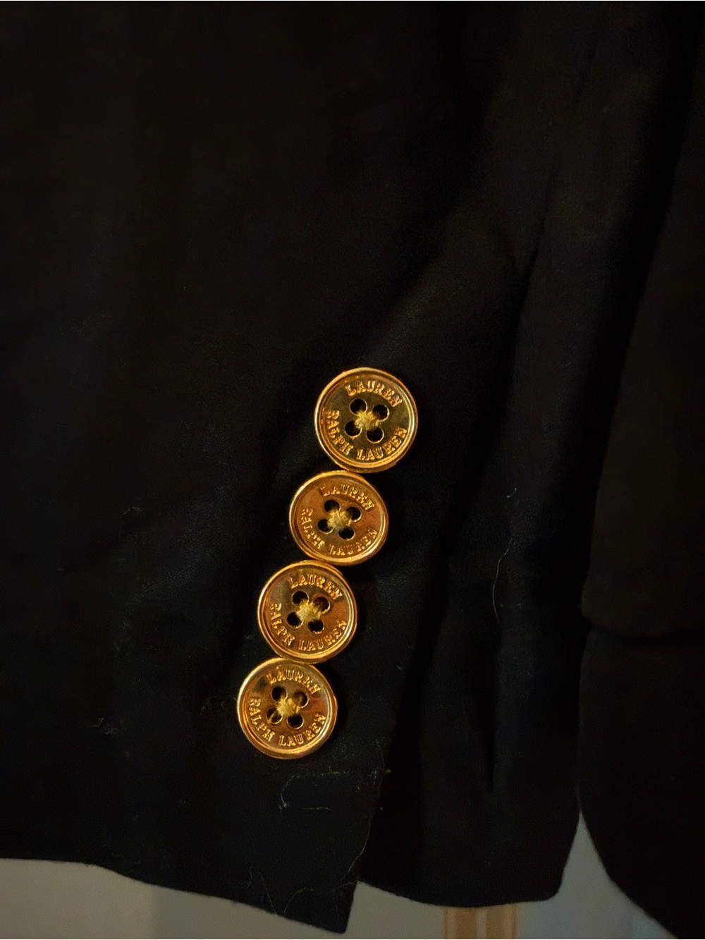 Lauren Ralph Lauren Black Blazer with Gold Crest Embroidery - Picture 5 of 5